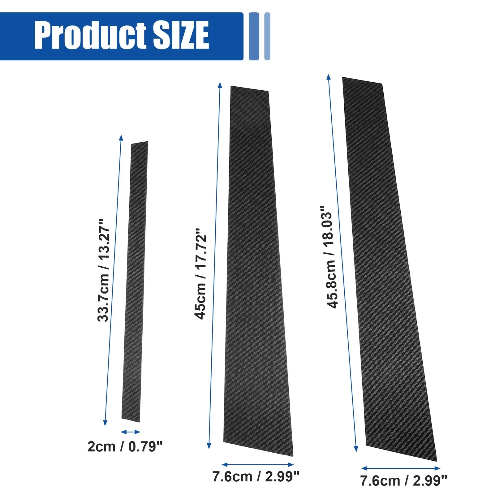 Window Pillar Post Cover Trim Gloss Carbon Pattern for BMW 3 Series E46 (1999–2006)