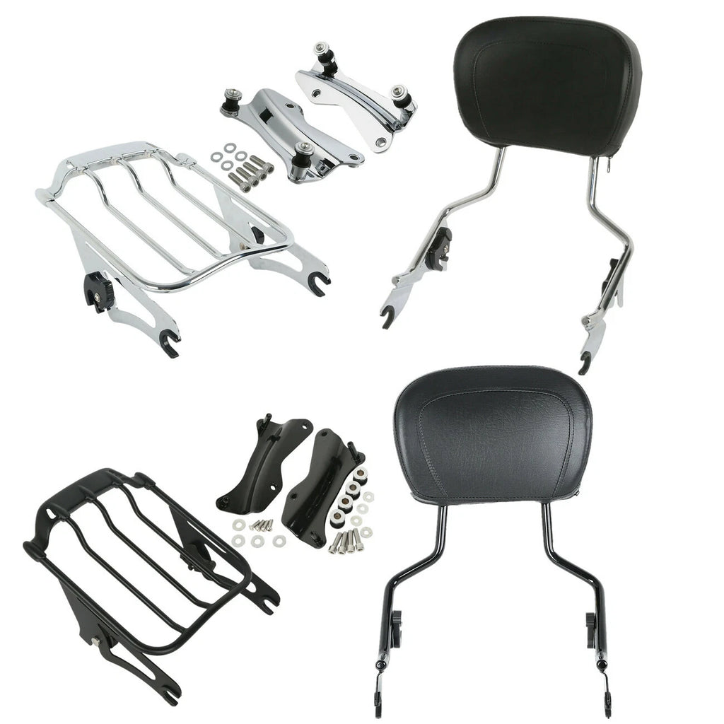 Sissy Bar Backrest Luggage Rack Docking Kit for Harley Touring (2014–2025)