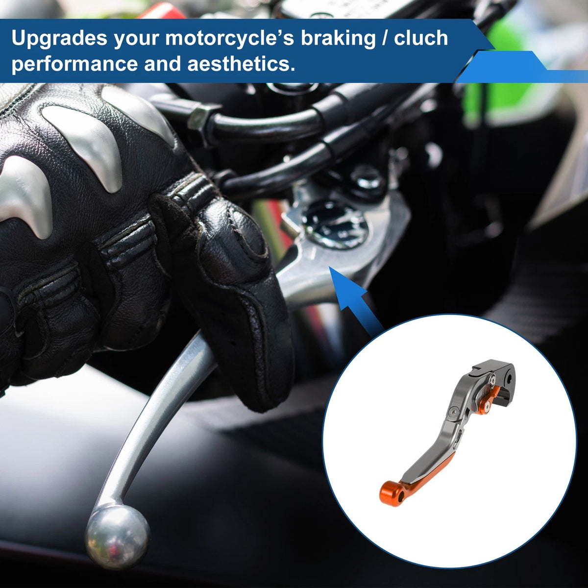 Adjustable Brake Clutch Levers for Kawasaki ZX14R (2006–2023) - Titanium Orange