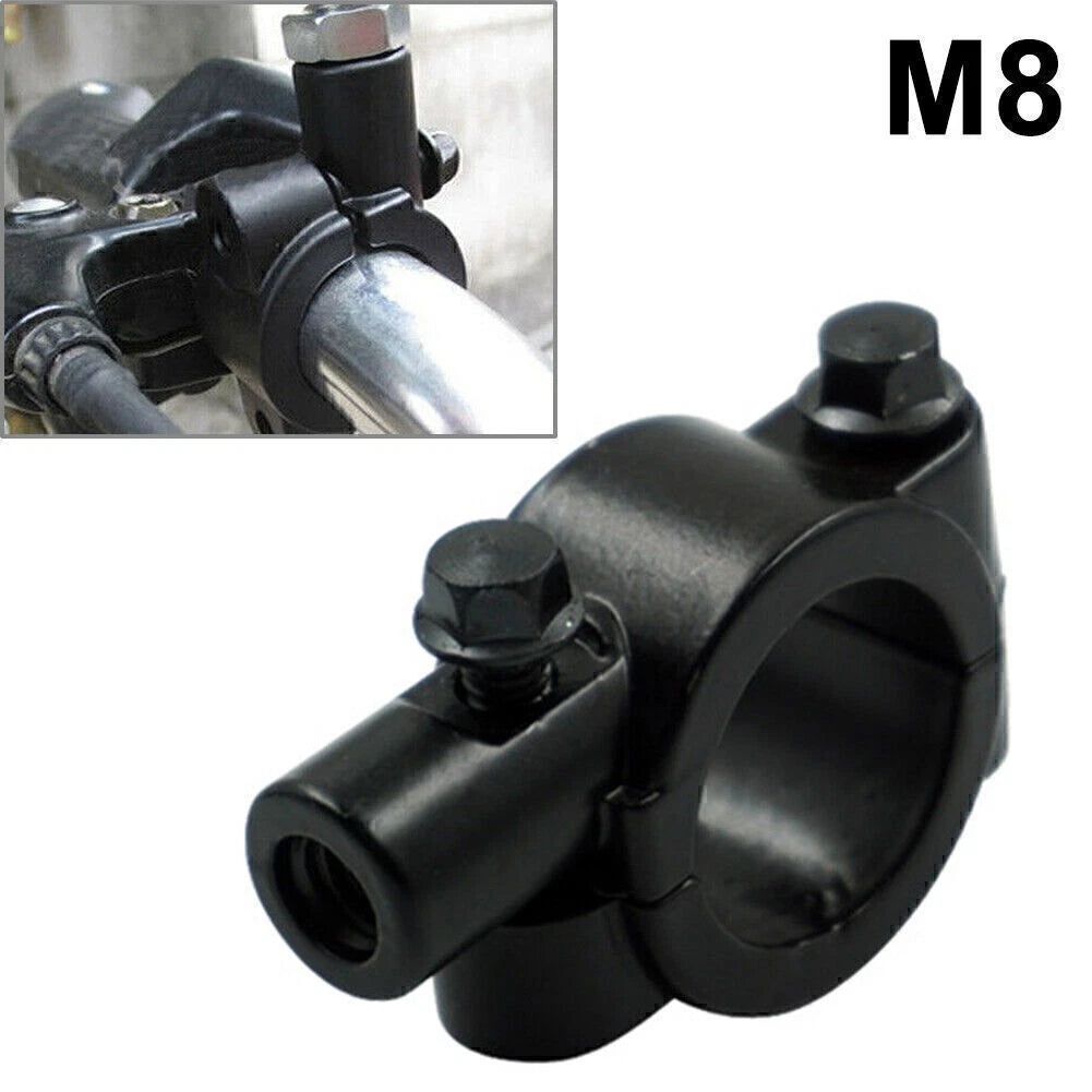 25MM M8 Rearview Handlebar Mirror Mount Holders for Motorcycle (Black)