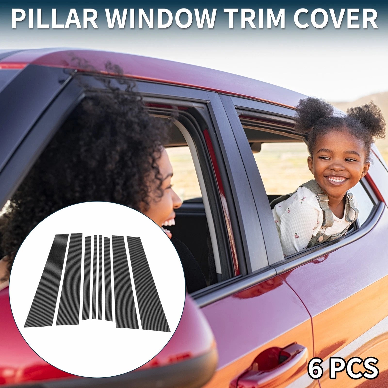 8 Pcs Door Pillar Window Trim Replacement for Honda Ridgeline (2017–2023)