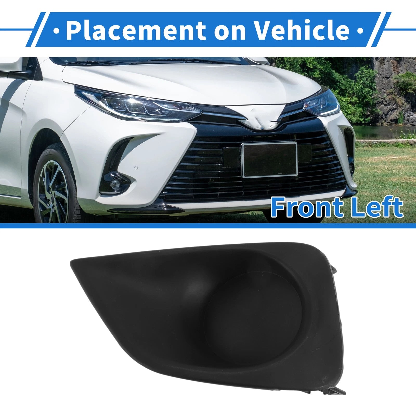 Front Left Fog Light Grill Replacement for Toyota Vios (2013–2016)