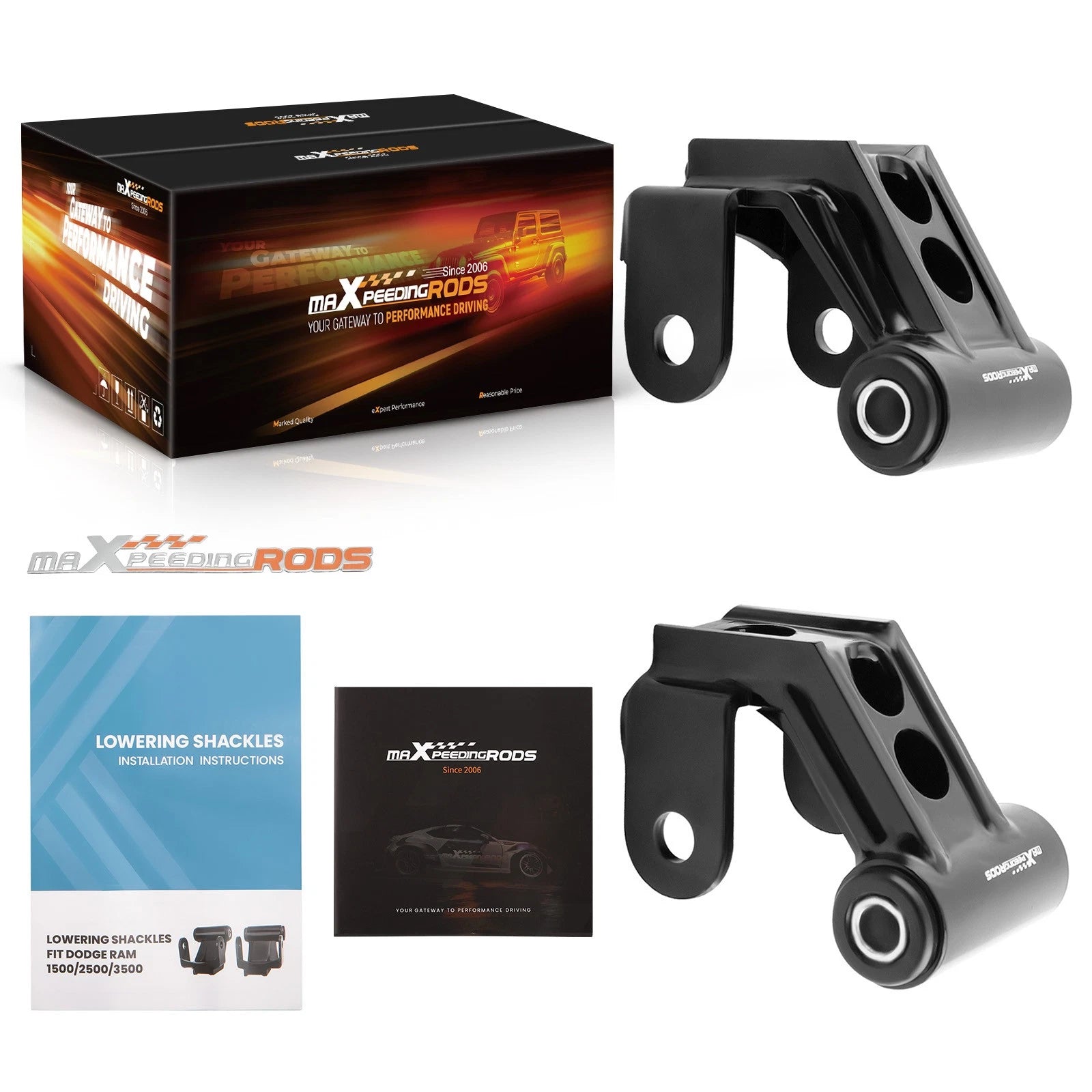 2" Drop Lowering Shackles Kit for Dodge Ram 1500 Mega Cab (2003–2013)
