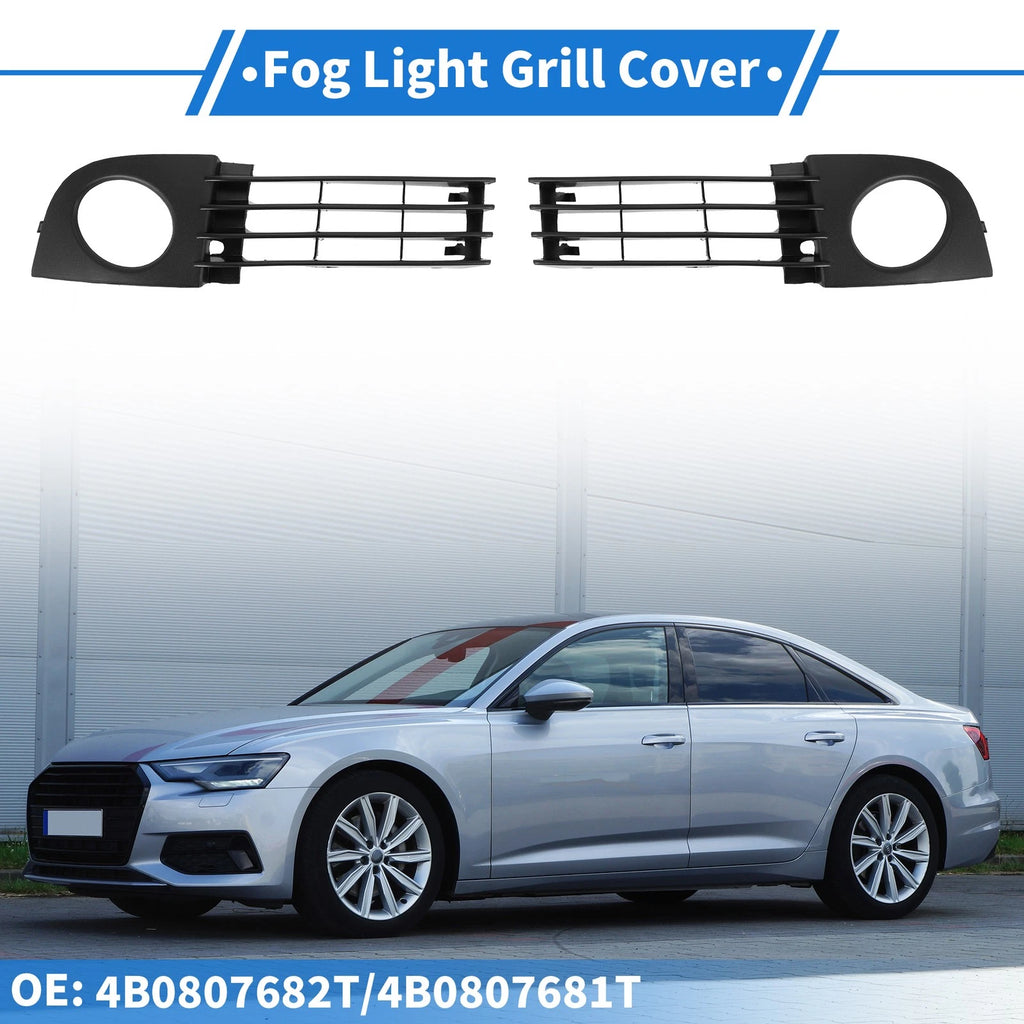 Pair Front Fog Light Grill Replacement for Audi A6 C5 (2002–2005)