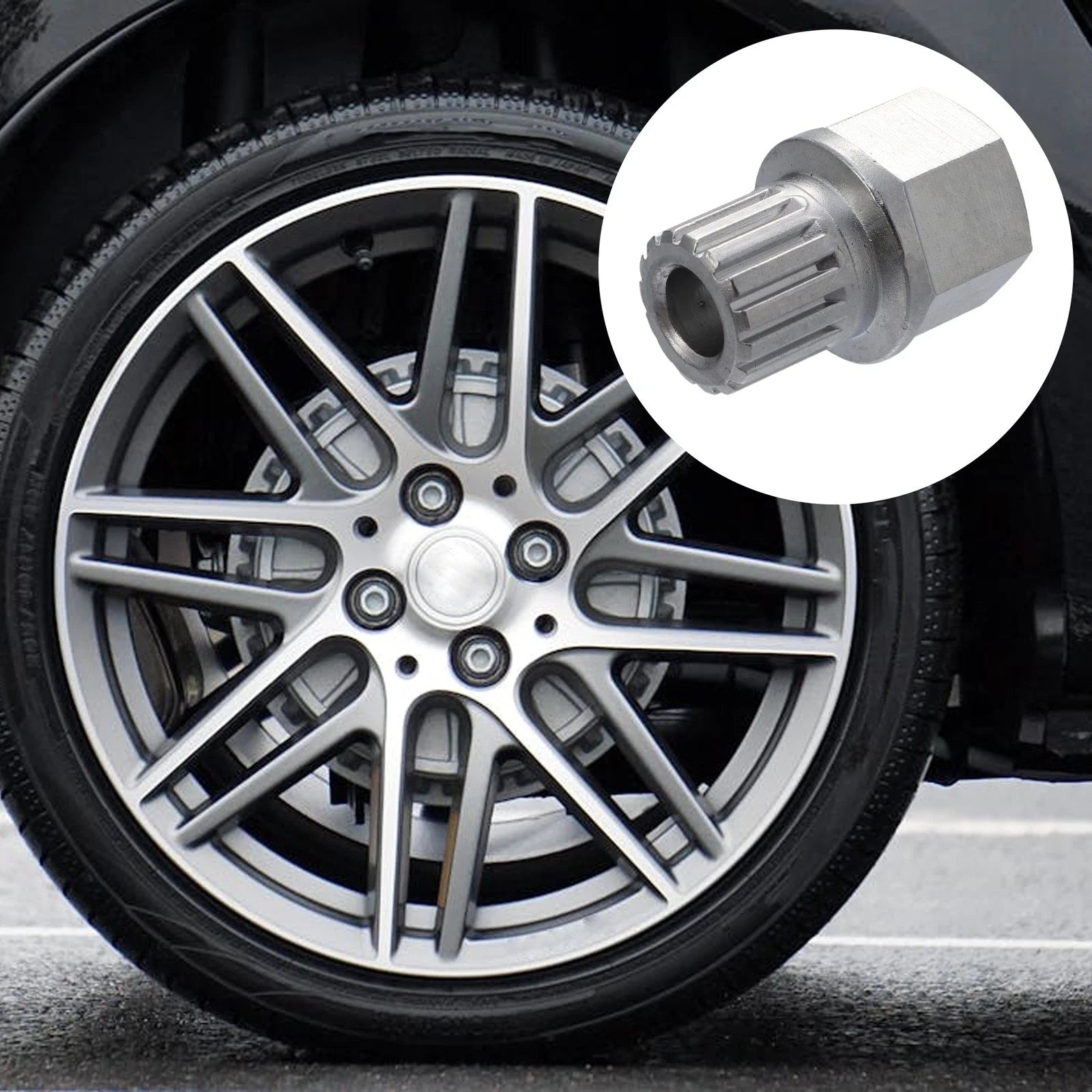 Wheel Lock Lug Nut Anti Theft for Jetta Passat Golf (15 Teeth)