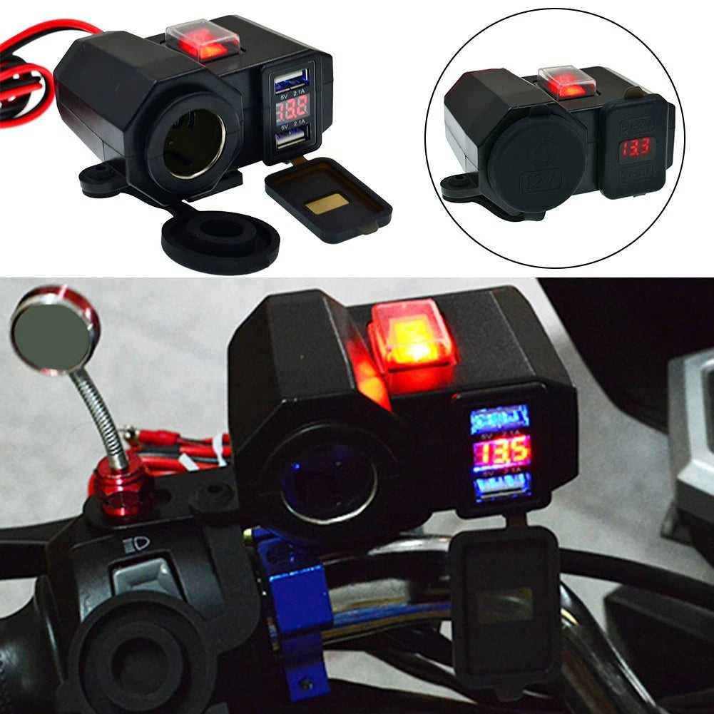 Dual USB Charger for Motorcycles (Universal Fit)