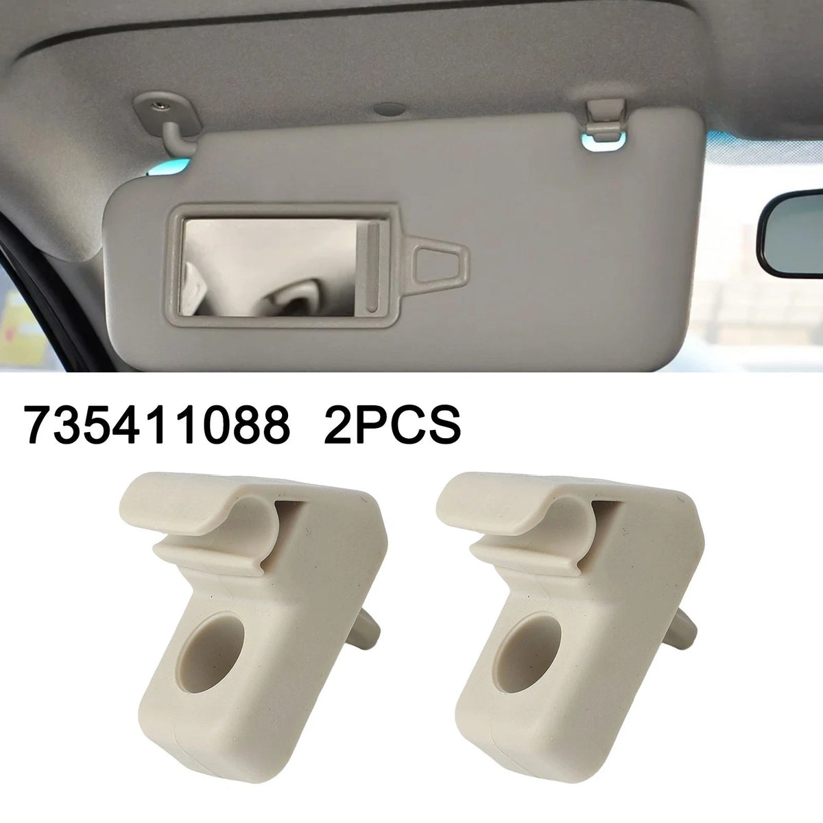 2X Sun Visor Holder for Fiat Grande Punto (2005–2018)