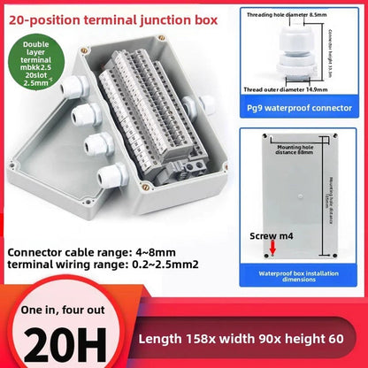Electrical Wiring Terminal Block for DIN Rail Mount (500V 24A)