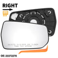 Heated Right Passenger Side Mirror Glass Replacement for Chevrolet Malibu (2016–2021)