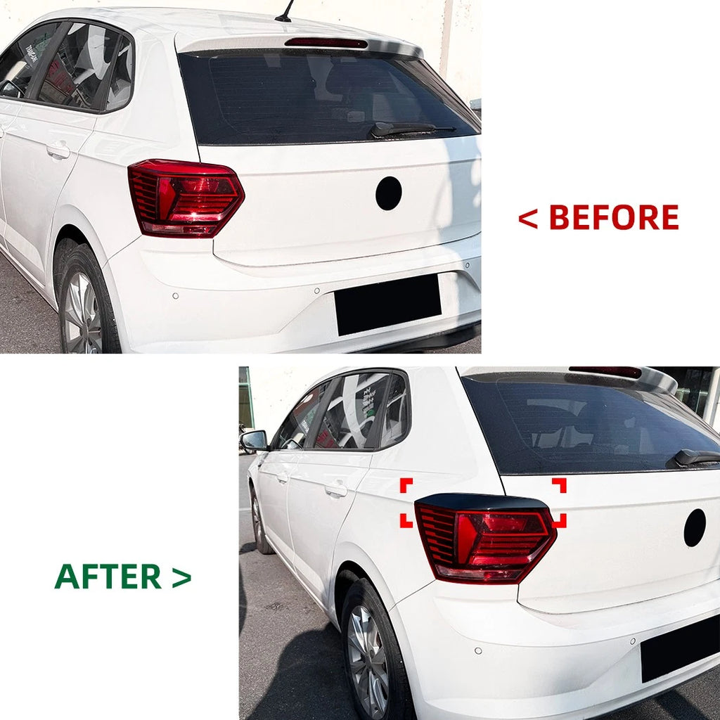 Gloss Black Tail Light Eye Lids Covers for VW Polo Hatchback (2018–2021)