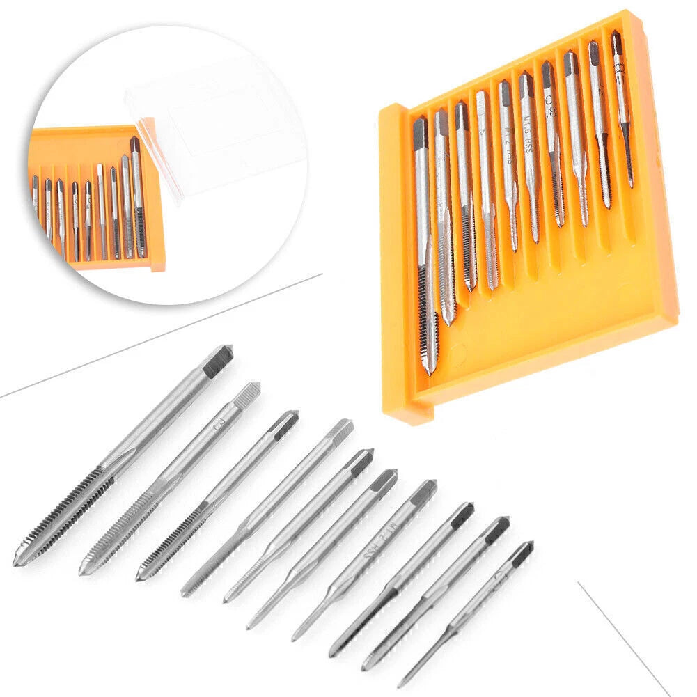 10pcs HSS Metric Taper Plug Hand Tap Set for M1-M3.5
