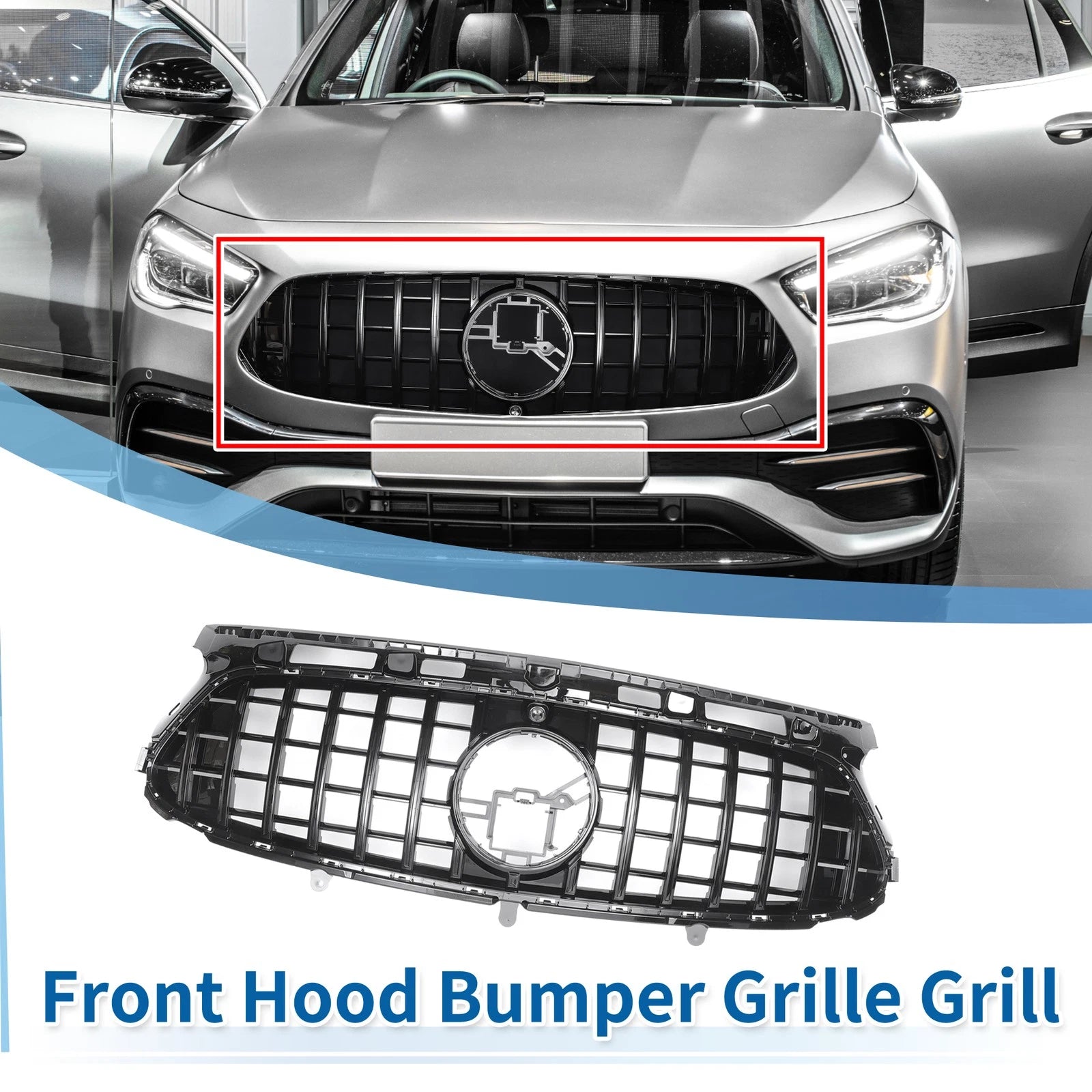 Front Bumper Grille Grill for Mercedes-Benz GLA-Class (2014–2019)