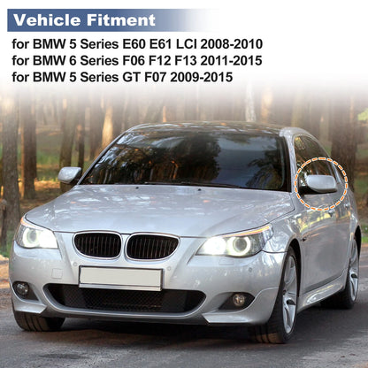 Set of 2 Rearview Mirror Cover Caps for BMW 5 Series E60 E61 (2008–2010)