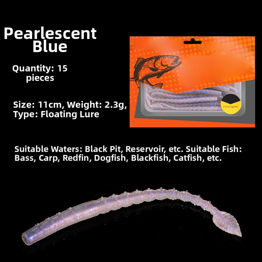 15pcs 110mm Silicone Swimbaits for Blackwater Ponds