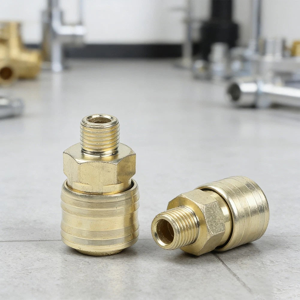 Quick Coupling Brass Coupler One-sided Shut-off Valve for Workshop Use