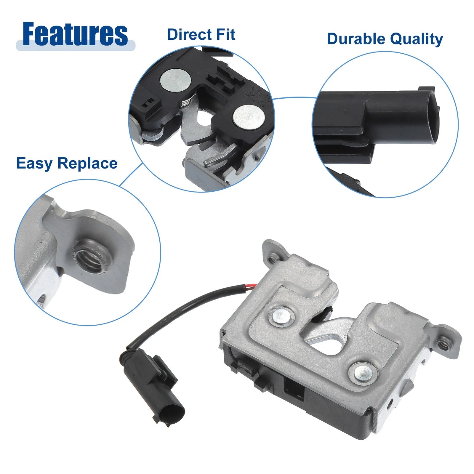 Hood Latch Lock Actuator Pair Front Replacement for BMW 5 Series (2011–2017)