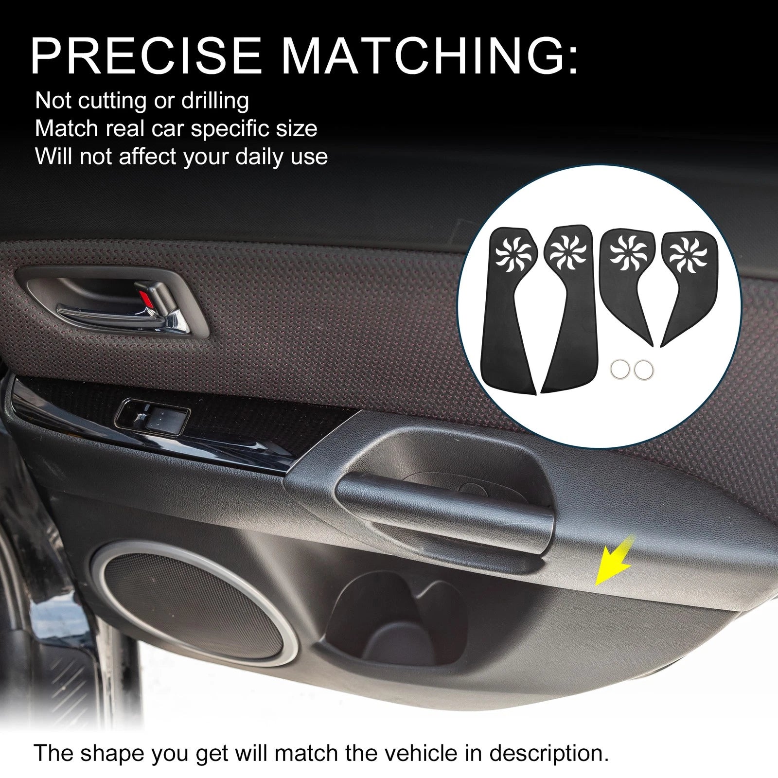 Door Anti Kick Pad Leather Left Right Set for Audi Q5 (2012–2016)