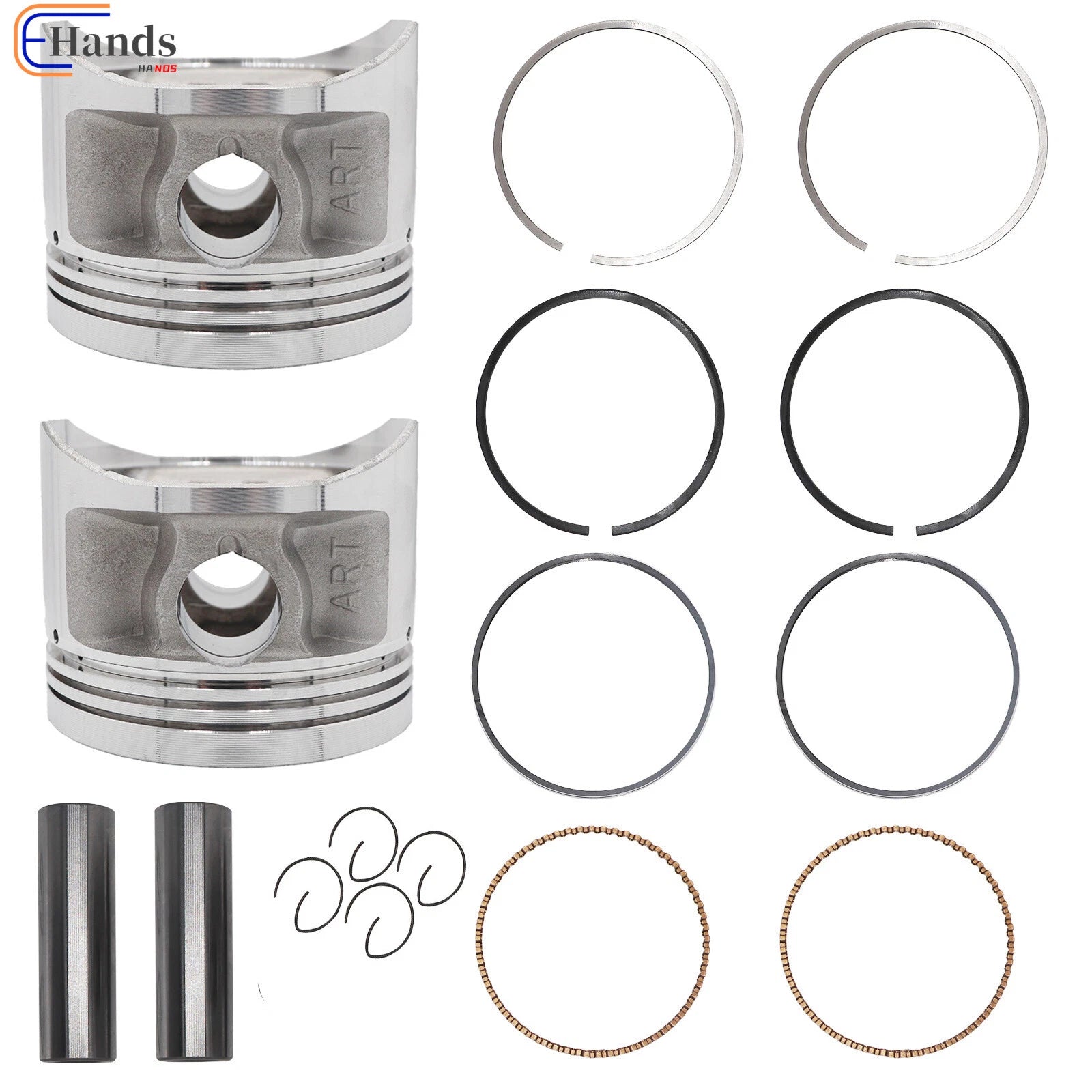 2X Crankshaft Engine Piston for Yamaha XV750 (1981–1990) 4X7-11637-00-00, 4X7-11635-00-00
