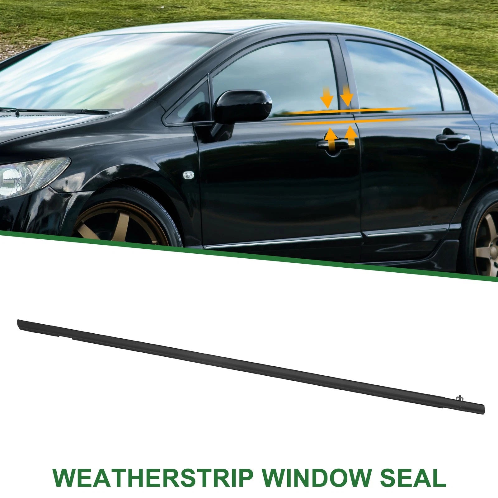 Front Right Window Weatherstrip Seal Replacement for Honda Civic (2006–2011)