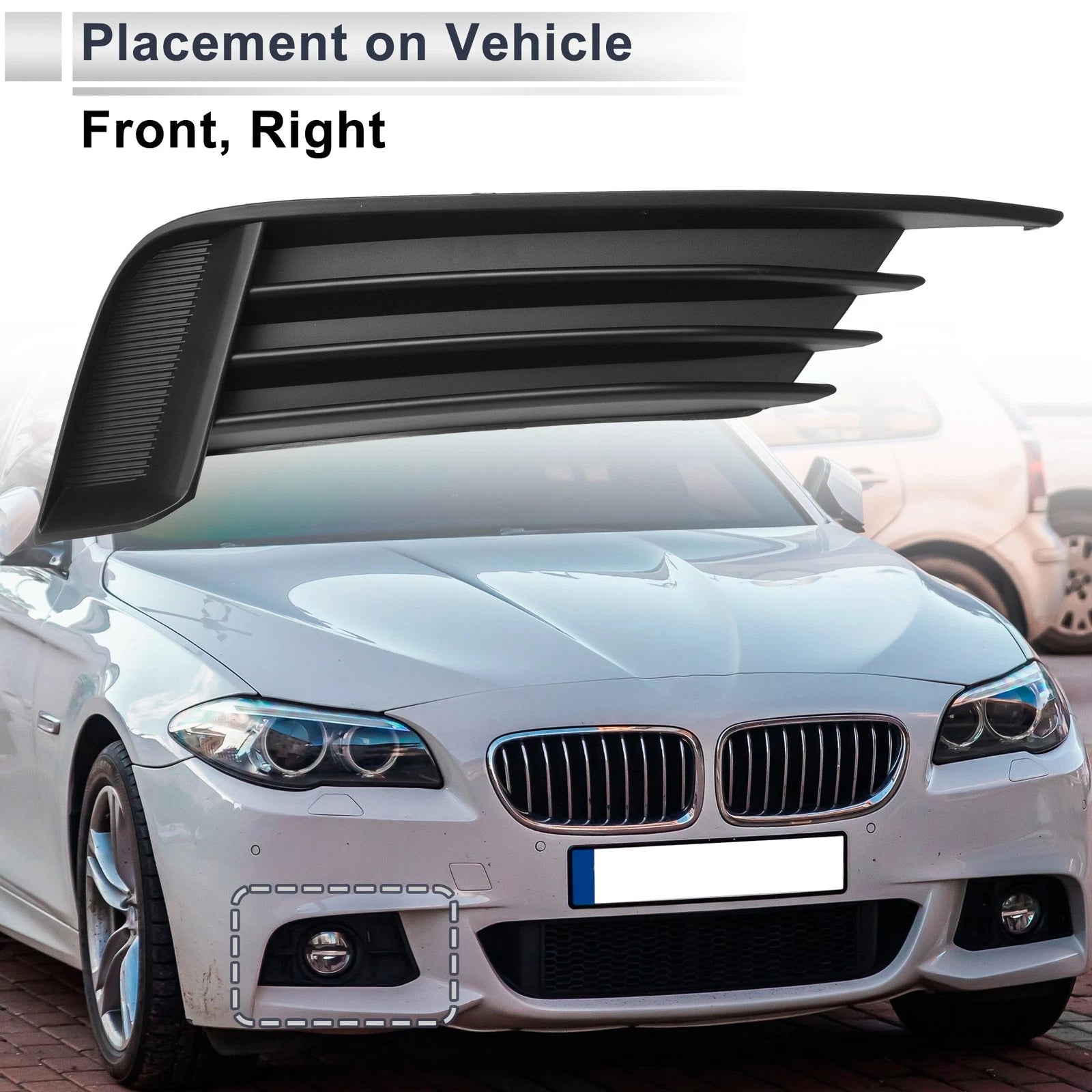 1pc Right Front Fog Light Grill Replacement for Audi A3 S3 (2013–2017)