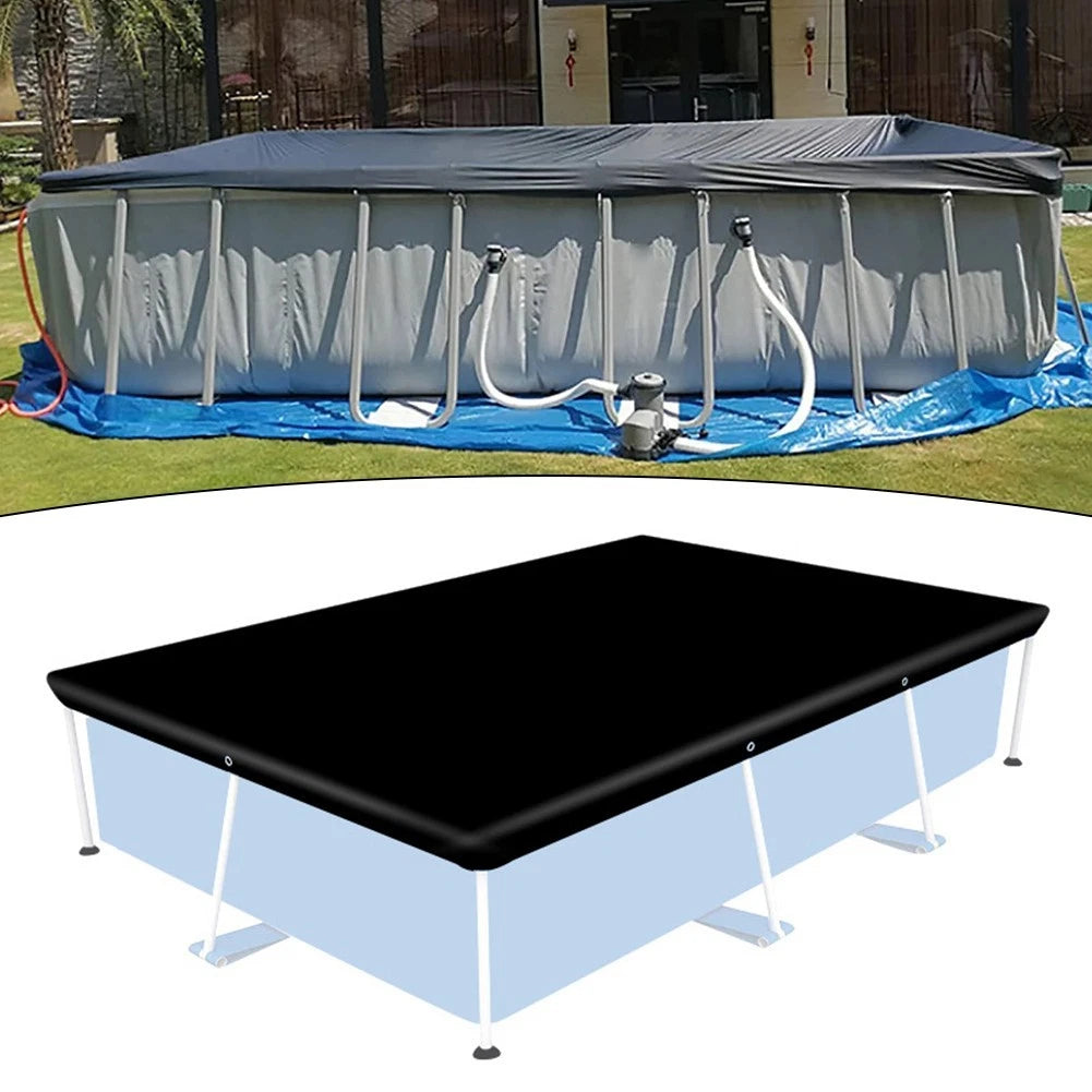 Rectangular Pool Cover for Debris Blockage and UV Defense