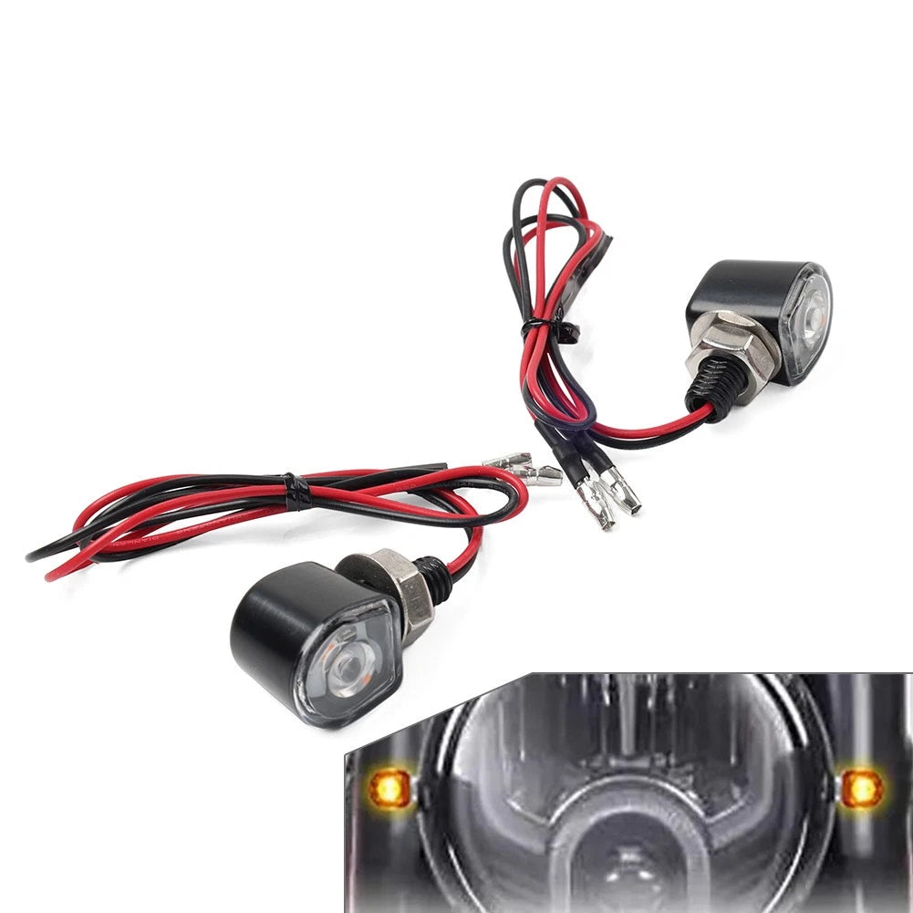 2X Mini Motor Turn Signals Indicator Amber Blinker Light Universal Lamp