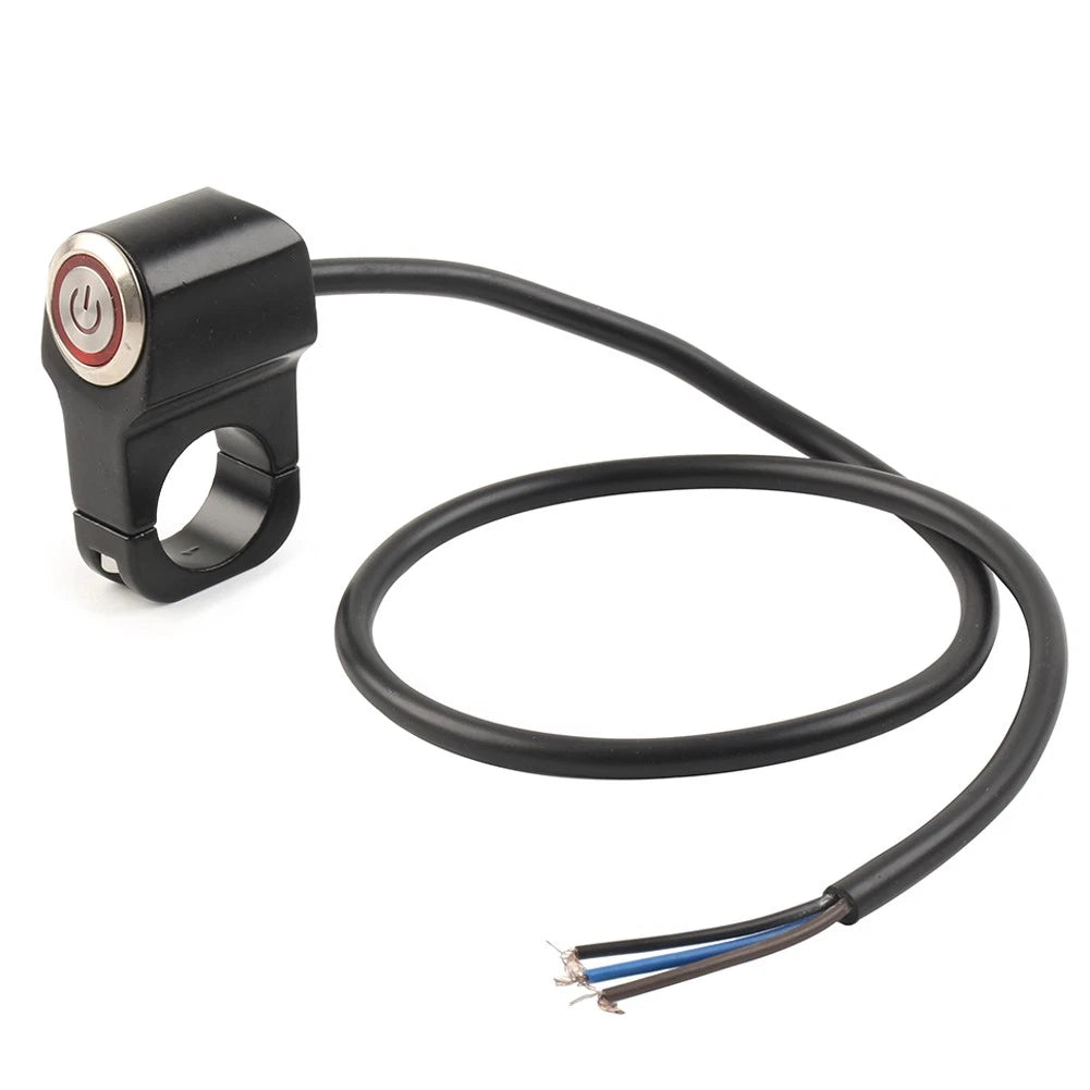 7/8" On Off Switch Button for Motorcycle Handlebar LED Red