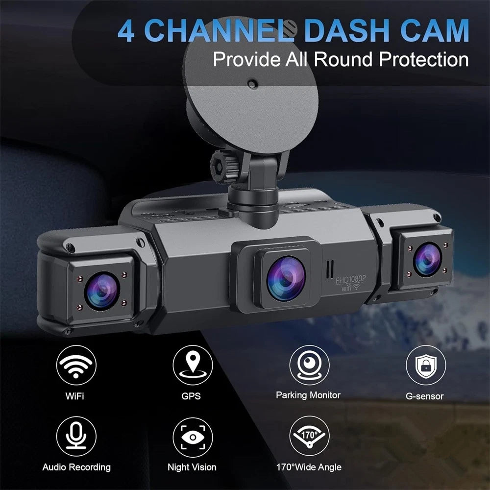360° Dash Cam for Front and Rear Inside (FHD 1080P)