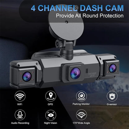 360° Dash Cam for Front and Rear Inside (FHD 1080P)