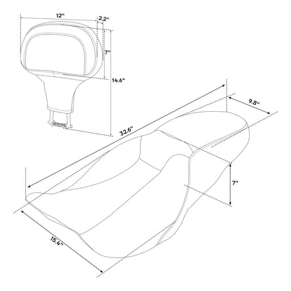 Driver Passenger Seat & Rider Backrest for Harley Electra Glide (2009–2023)