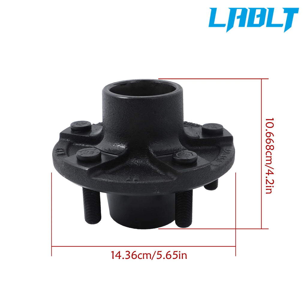 2Pcs Trailer Axle Kits for 2000lbs Trailers (5 on 4.5" Bolt Circle, 1" Spindle)