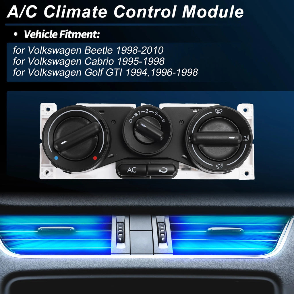 A/C Heater Climate Control Switch Module Panel for Volkswagen Beetle (1998–2010)