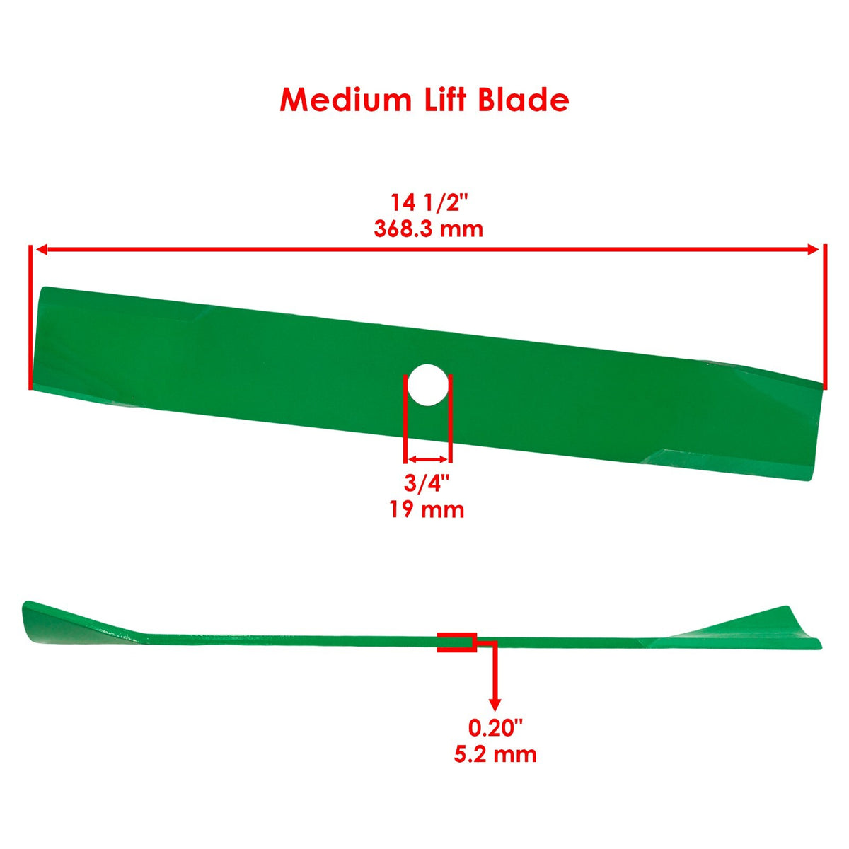 Spindle Medium-Lift Blade for Toro (1970–2013)