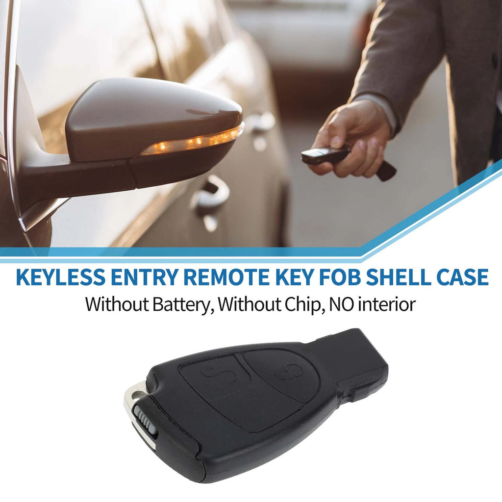 Keyless Entry Remote Key Shell Case 2 Button for Mercedes-Benz C Class (2001–2007)