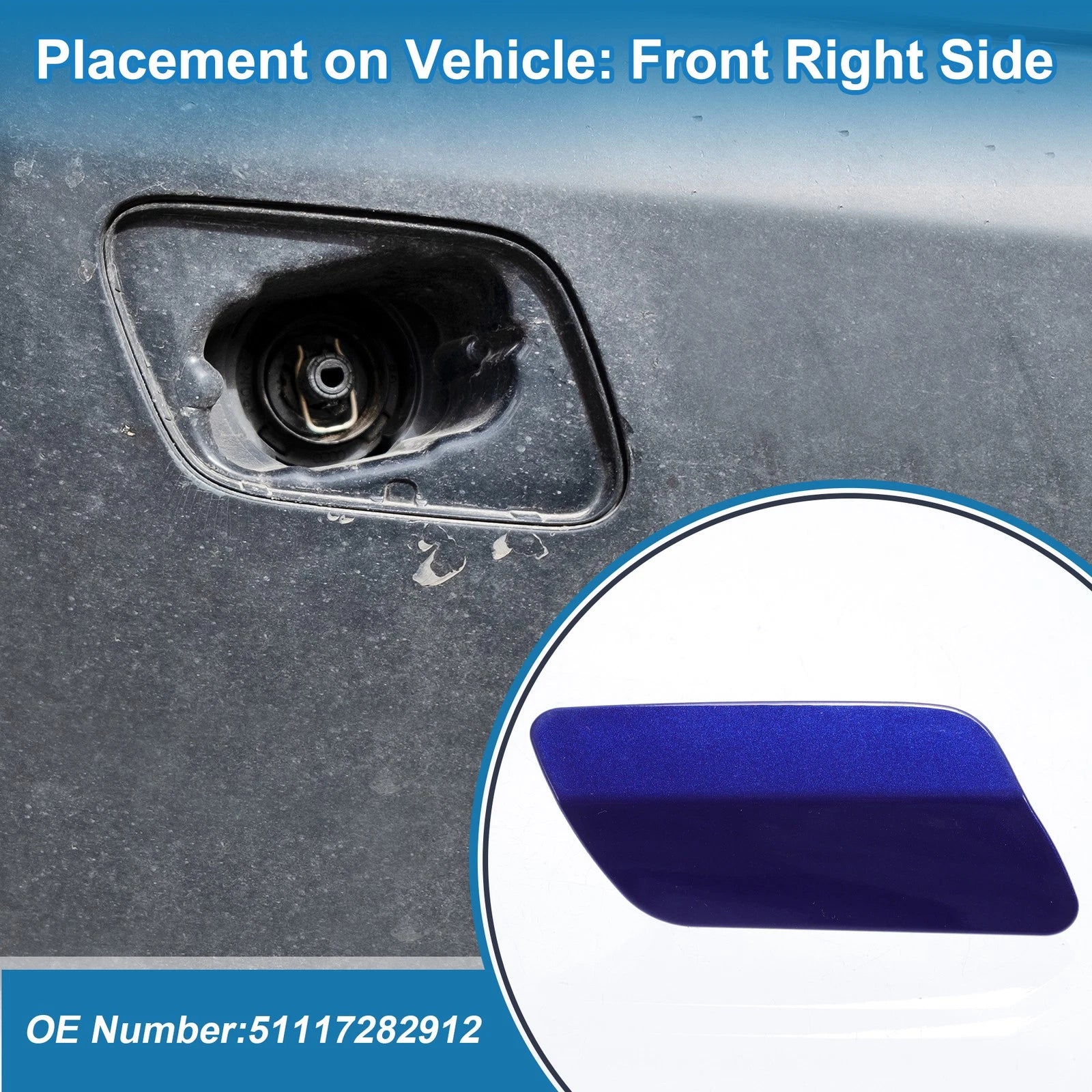 Front Right Washer Nozzle Cover Cap for BMW 640i (2012–2015)