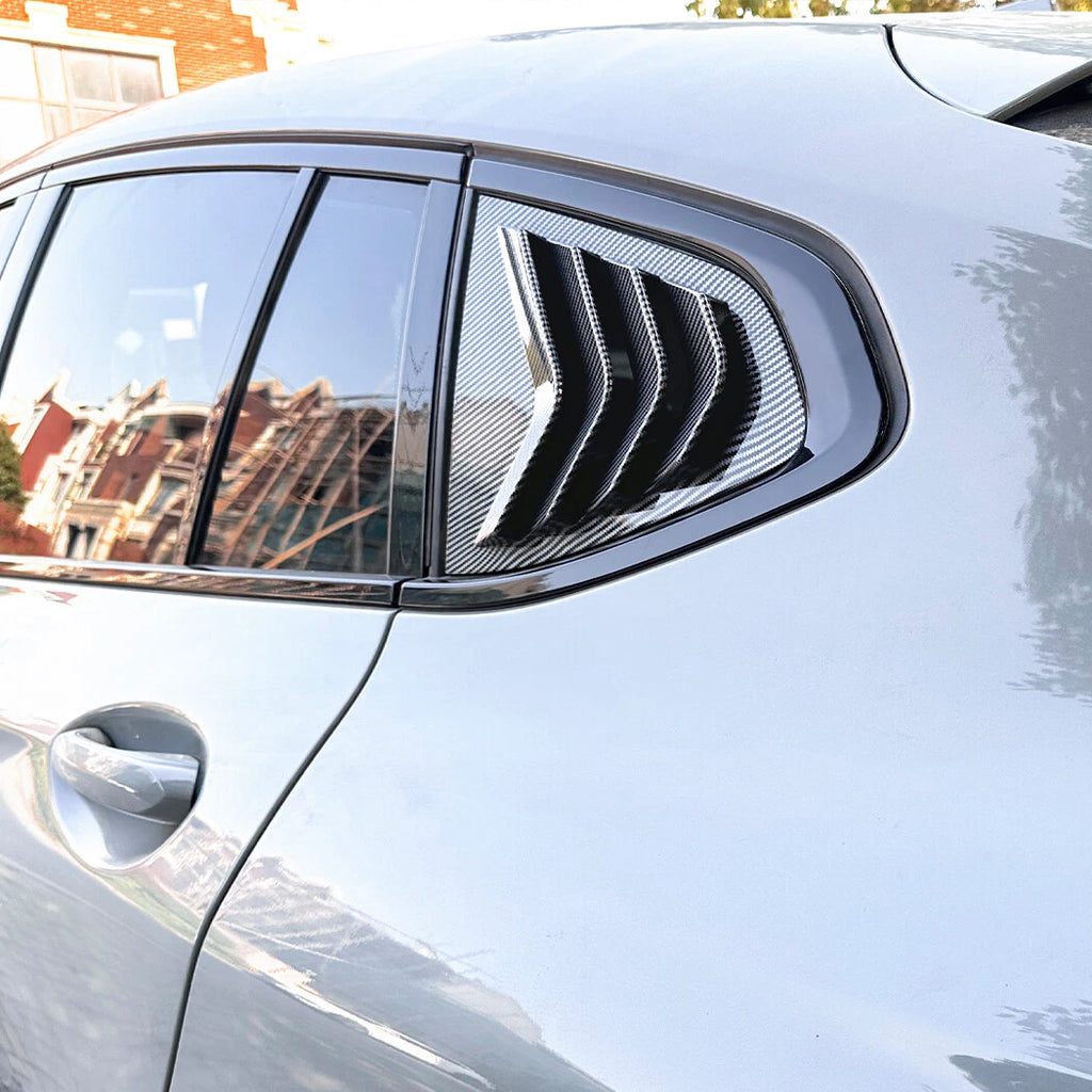 2X Carbon Fiber Look Side Window Louver Shutter Cover for BMW X4 (2018–2024)