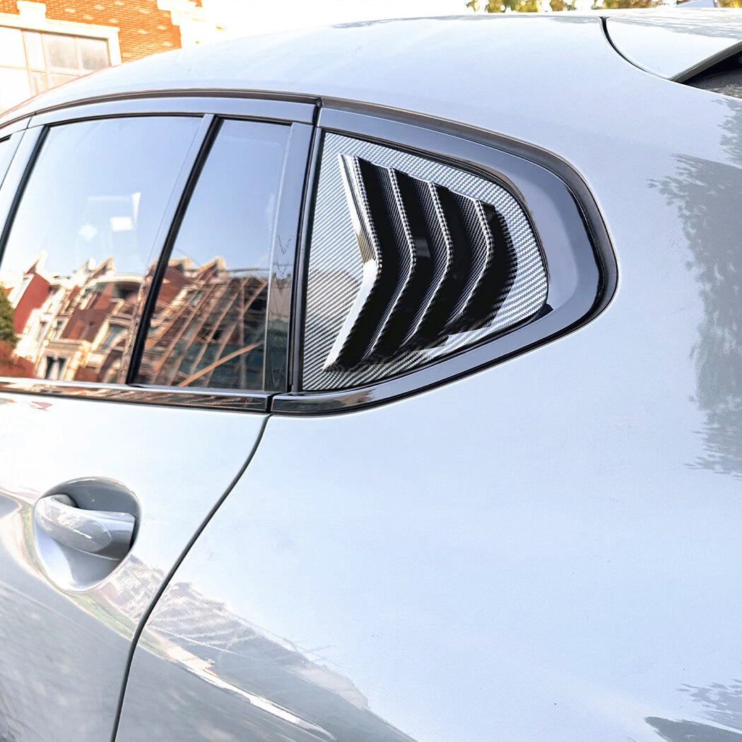 2X Carbon Fiber Look Side Window Louver Shutter Cover for BMW X4 (2018–2024)