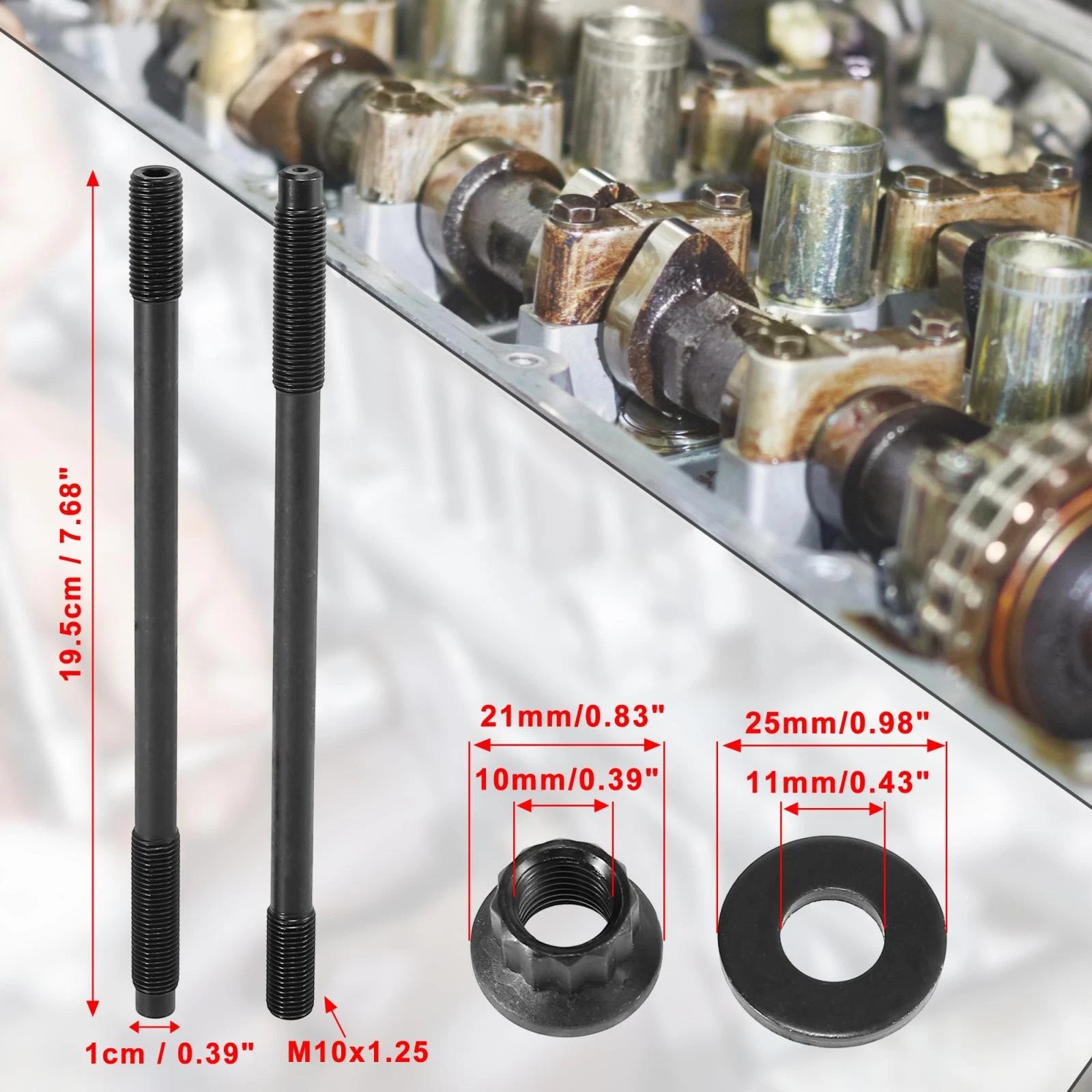 Cylinder Head Stud Bolt Nut Kit for Subaru Impreza WRX STI (2008–2019)