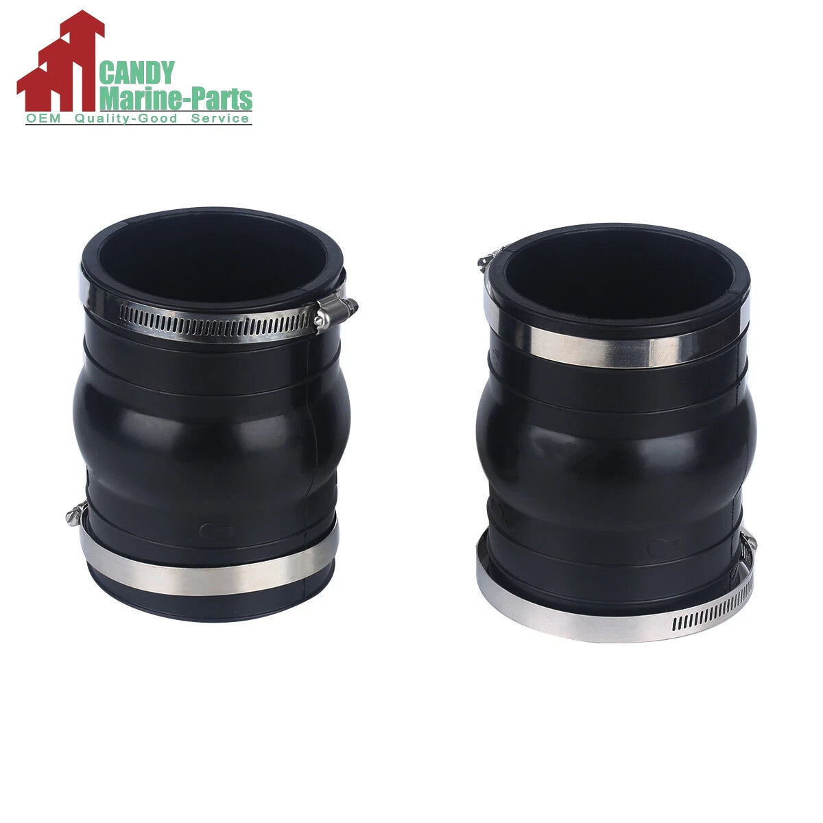 2X Exhaust Hose Coupler Bellow for OMC Cobra, Volvo Penta (3852741, 3863450, 18-2780)