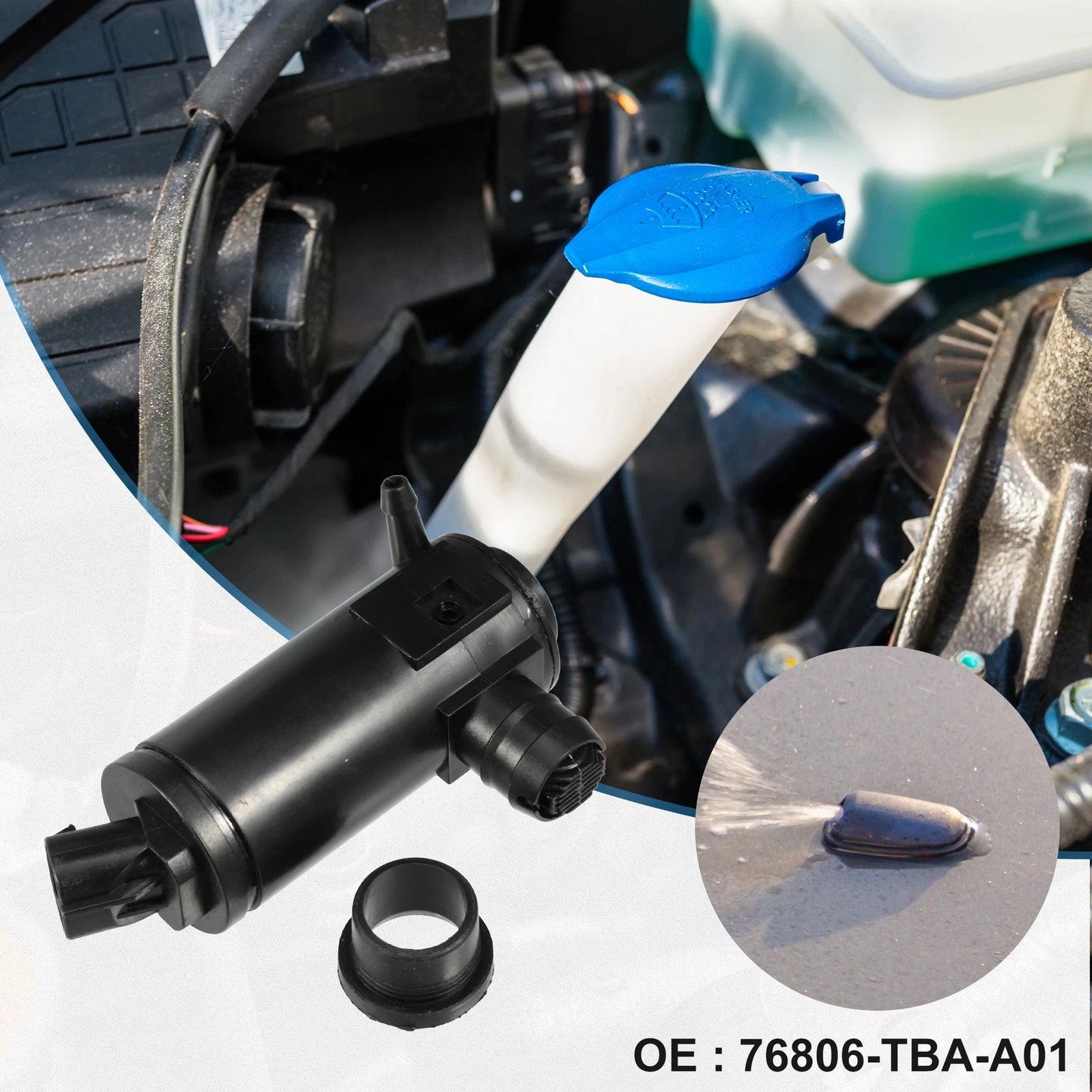Windshield Washer Pump with Grommet for Honda Civic 1.5L 2016-2020