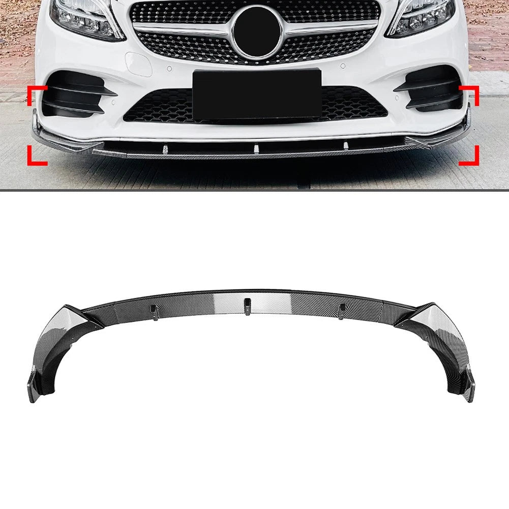 Front Bumper Spoiler Splitter Lip for Mercedes Benz C Class W205 (2019–2021)