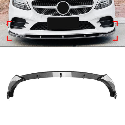 Front Bumper Spoiler Splitter Lip for Mercedes Benz C Class W205 (2019–2021)