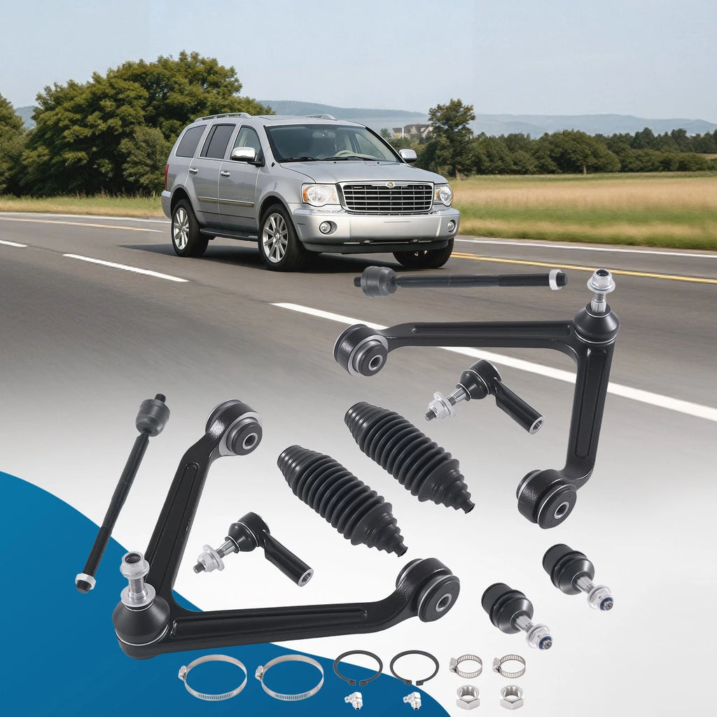 Front Lower Control Arms w/Ball Joint Tie Rods Kit for Dodge Durango (2004–2006)