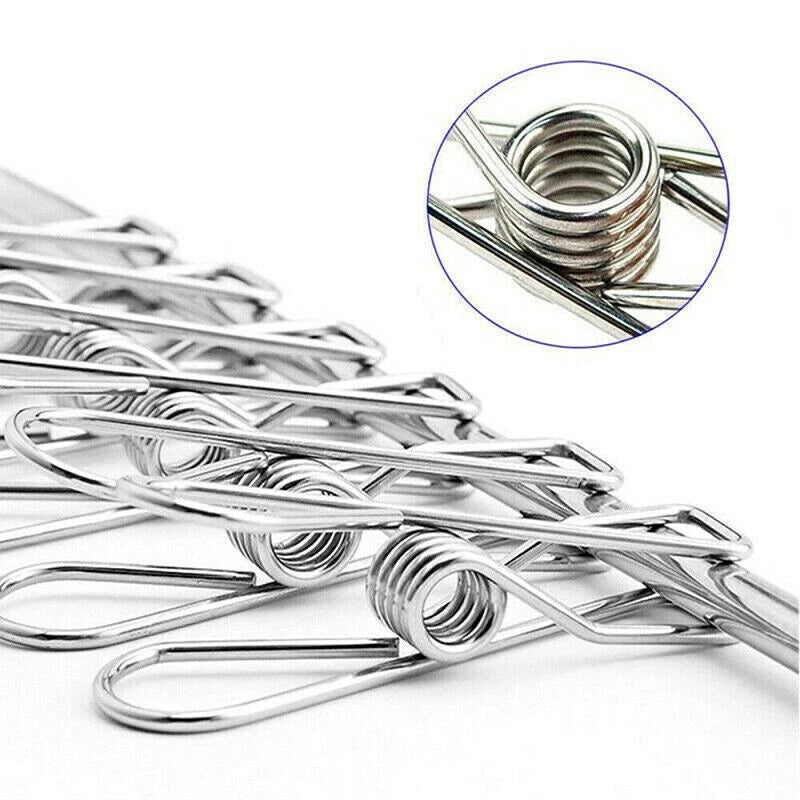 Set of 20 Metal Wire Clips for Clothes Pegs