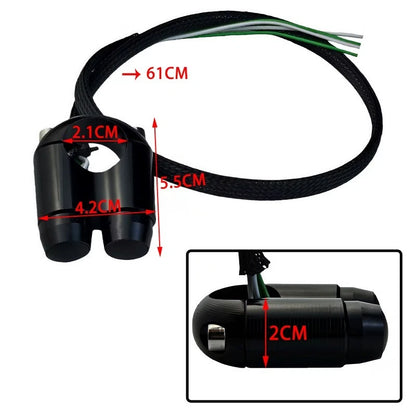 Two-Function Handlebar Switch for Motorcycles (Aluminum Alloy Body)
