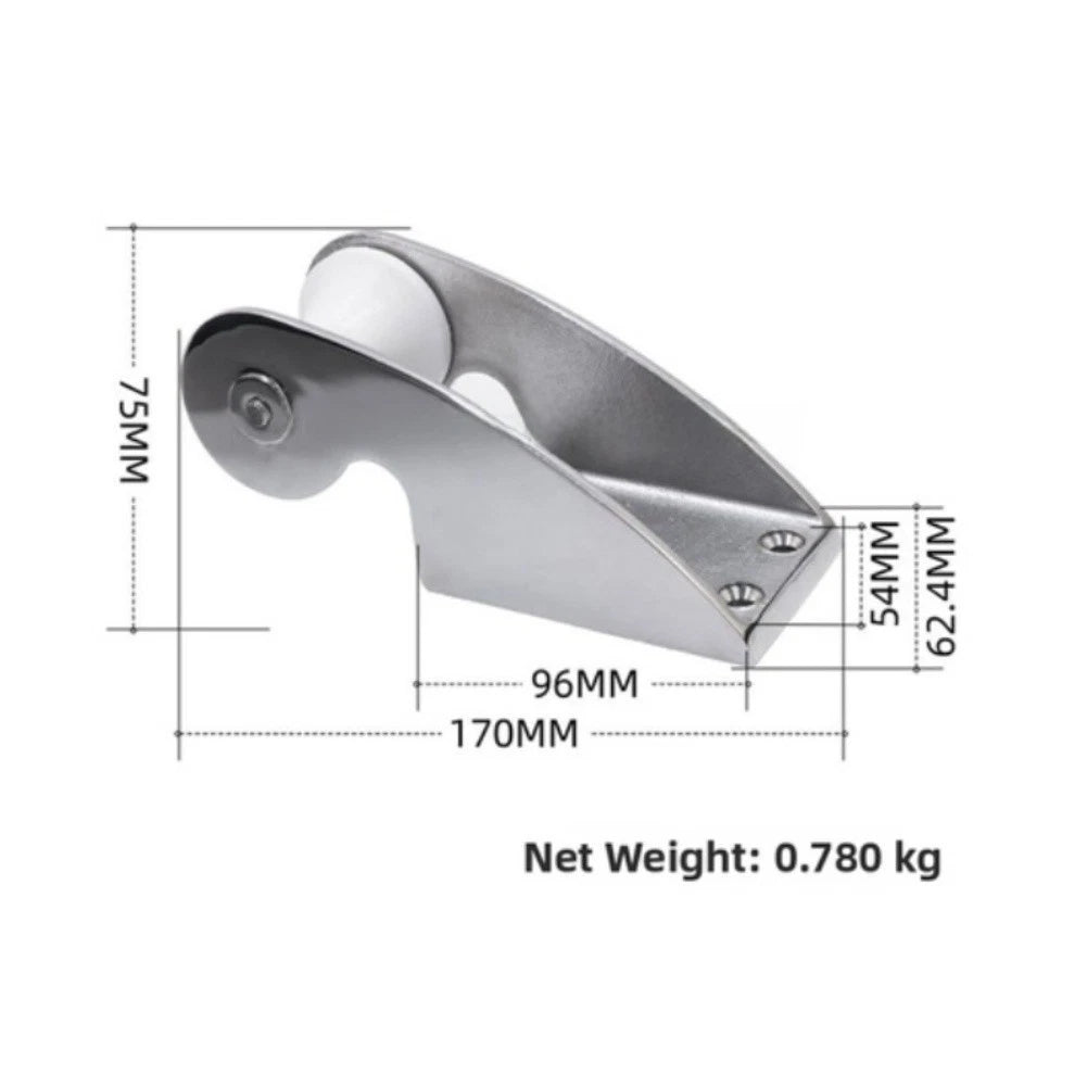 Anchor Bracket Roller Chain Guide for Marine Applications (316 Stainless Steel)