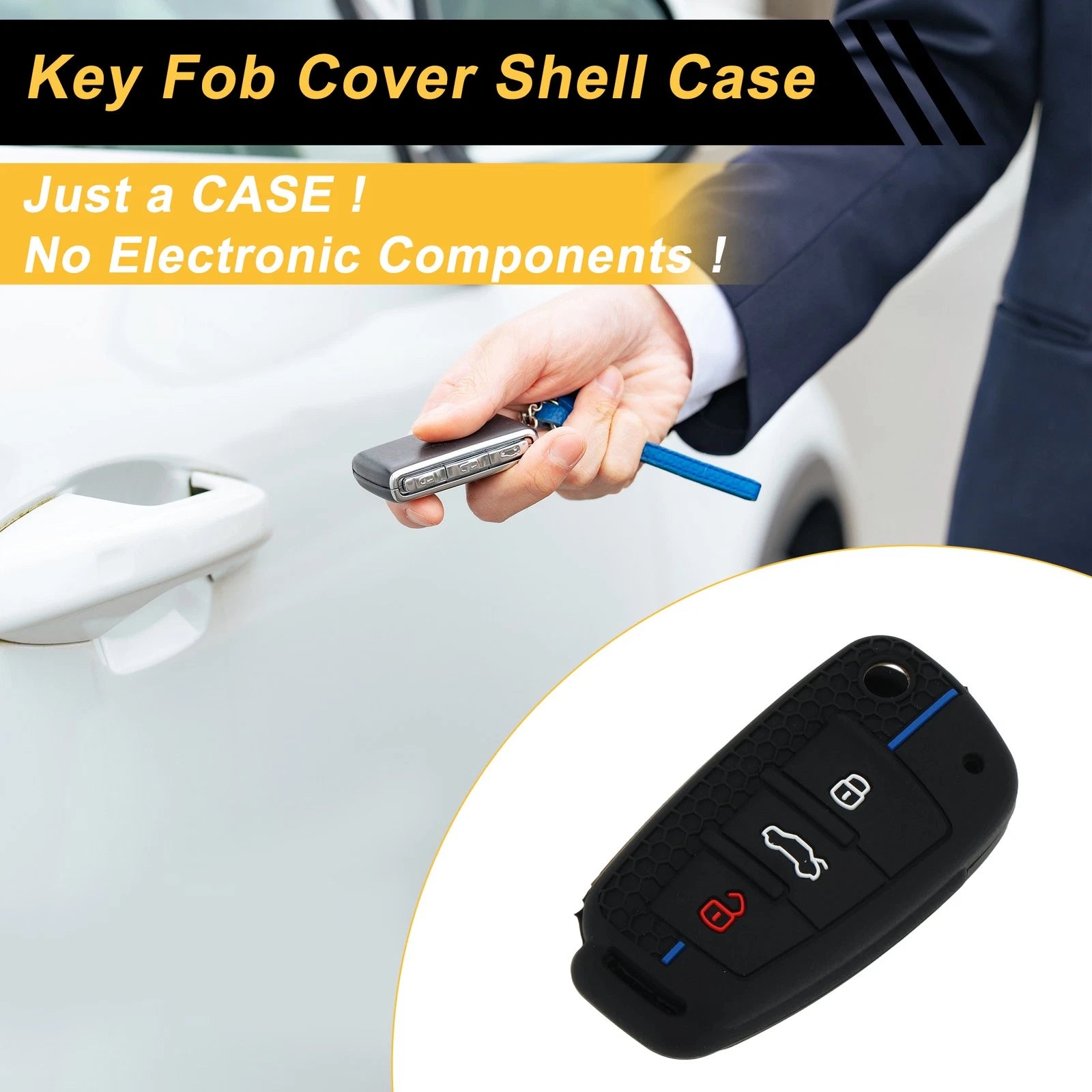 Silicone Key Case with 3 Buttons for Audi A1 A3 (2010–2020)