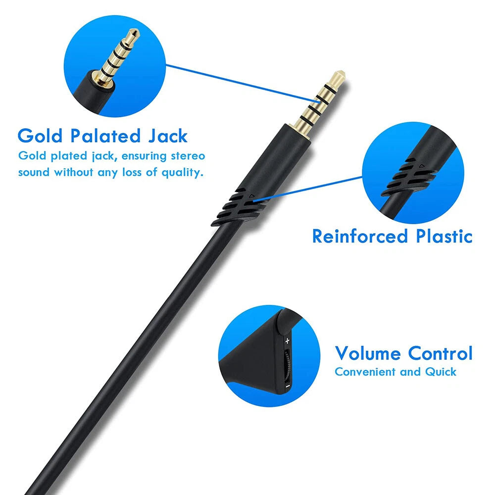Replacement Audio Cable Cord for Astro A10 A30 A40 (Gaming Headset)