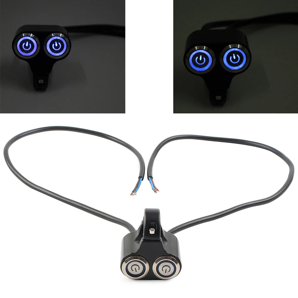 LED Motorcycle Switch ON OFF Headlight Fog Light 22mm 7/8" Handlebar
