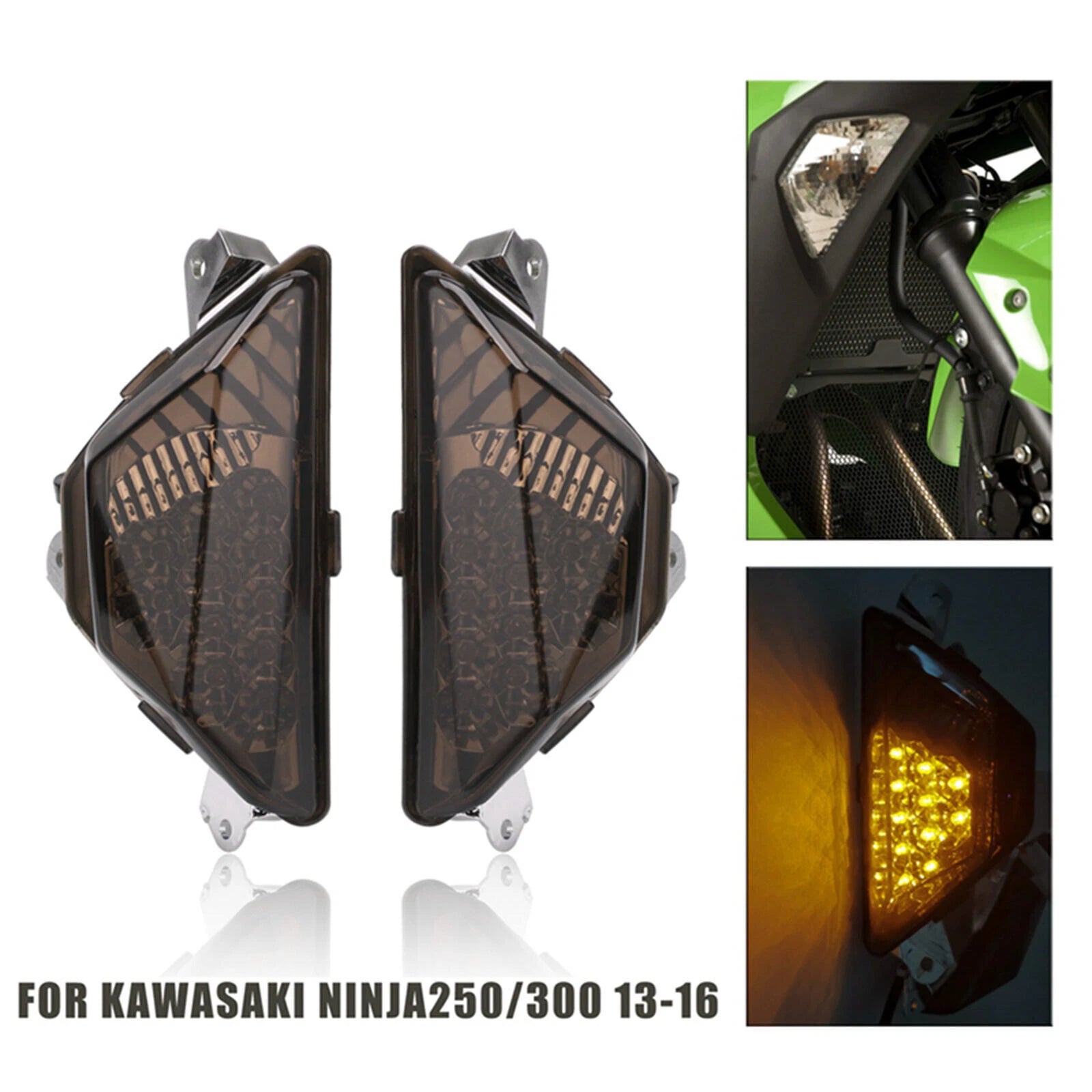 LED Front Turn Signal Light for Kawasaki Ninja 250 300 400 650 1000 (2013–2023)
